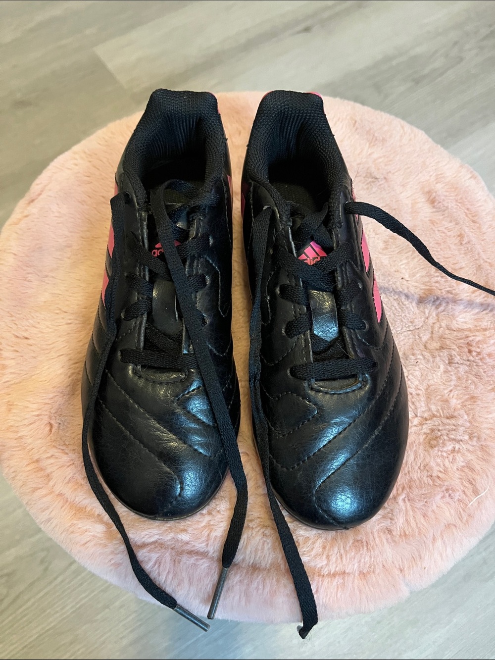 adidas Black Sneakers with Pink Stripes - kids.